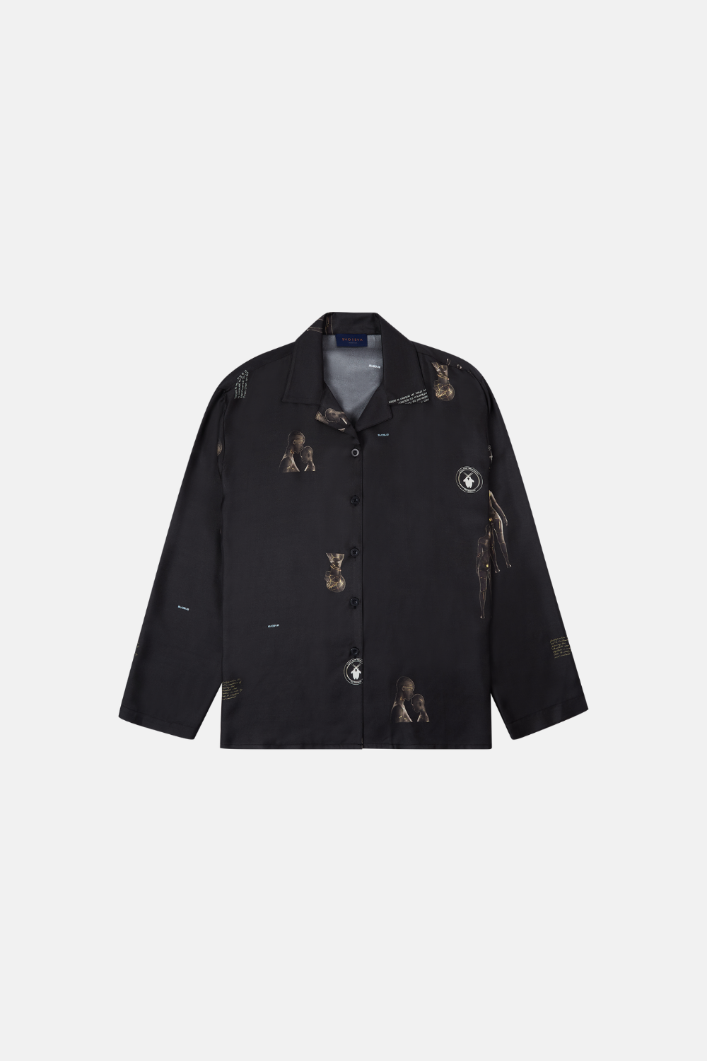 100% Silk Shirt | Black Silk Shirt | KAII SILK SHIRT BLACK – Svosva